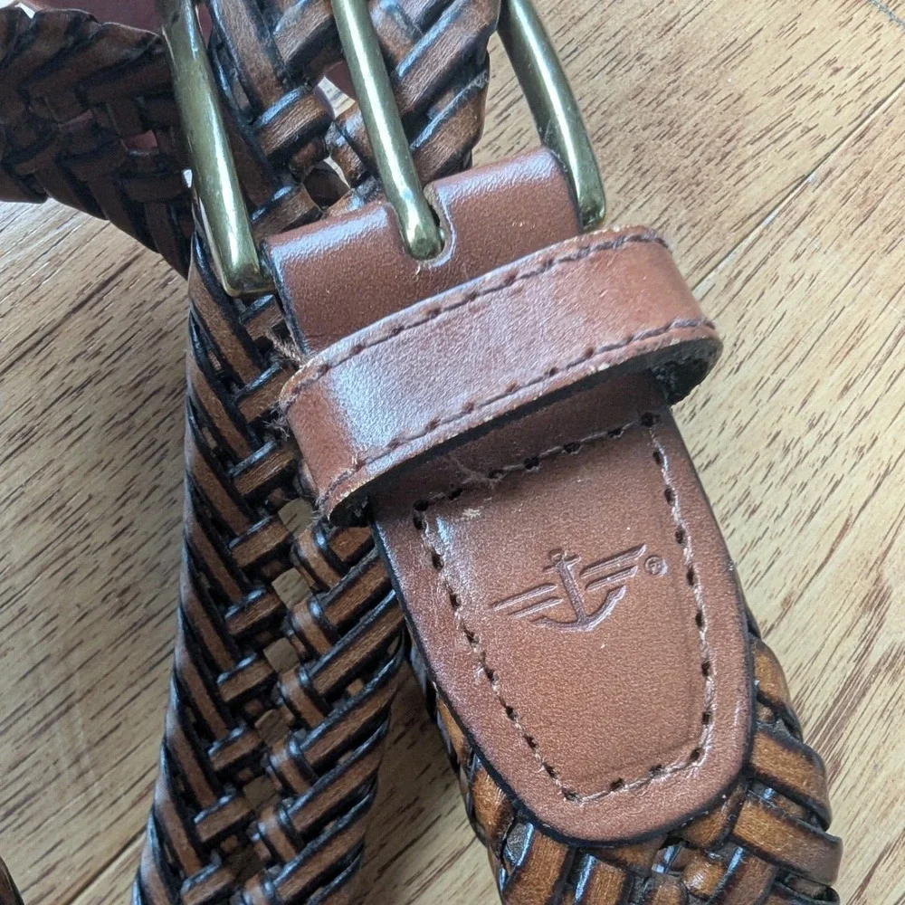 Dockers Belt Brown Braided Woven Mens Sz 40 Old Money Preppy Dark Academia EUC